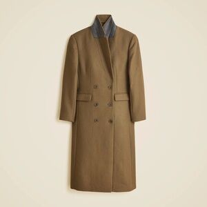 J. Crew Olive Green Petite Palais Double-Breasted Italian Wool Coat NWT